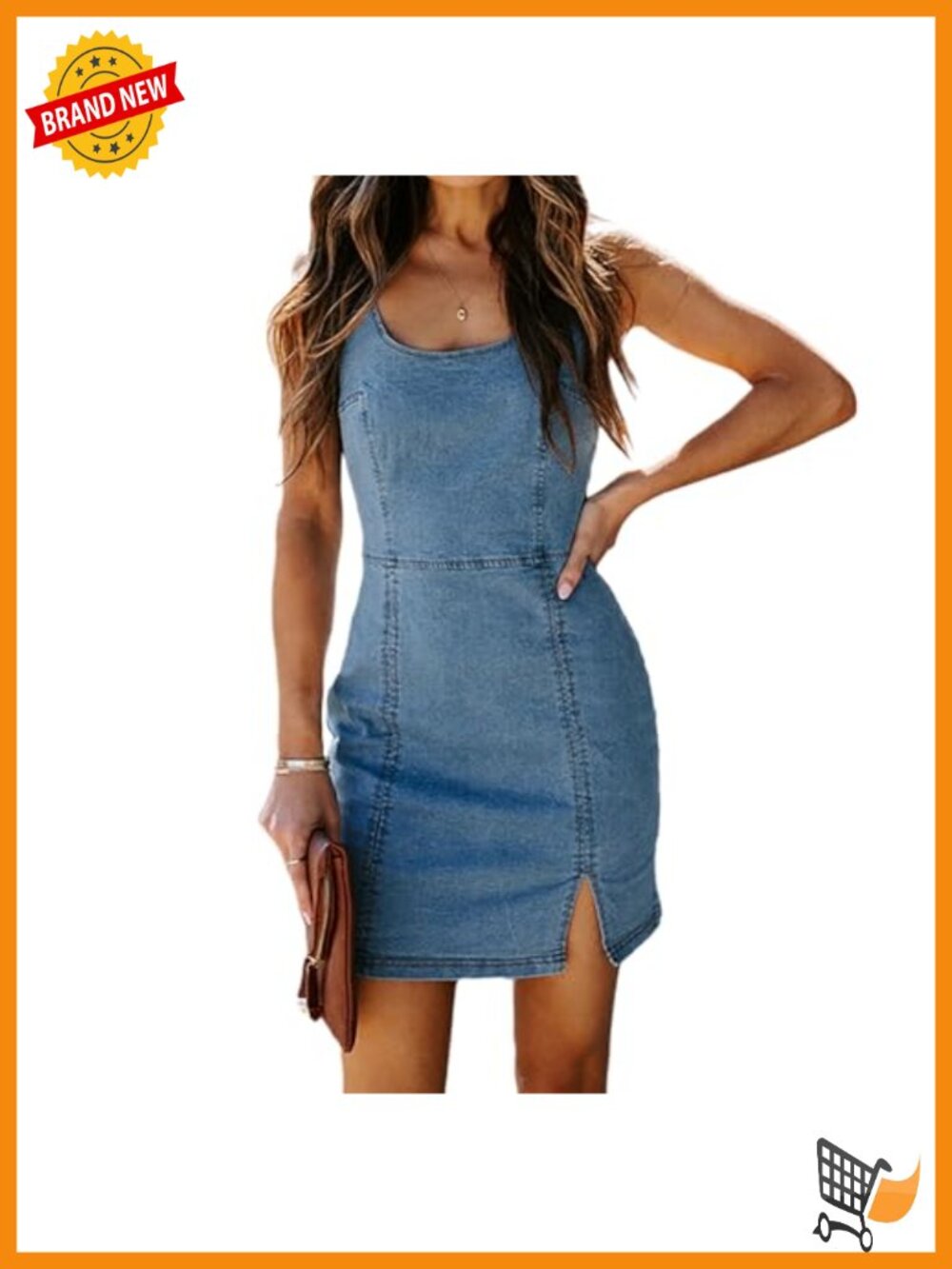 Denim Bodycon Tube Mini Dress Sleeveless Split Backless Night Out